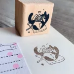 “Curiosidad Cat” Wood stamp