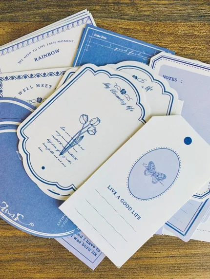 Tarjetas decorativas “Lila blue”