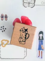 Sellos en madera "Cute Cat" - Image 3