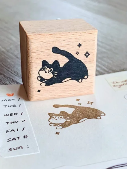“Feline aura” Wood stamp