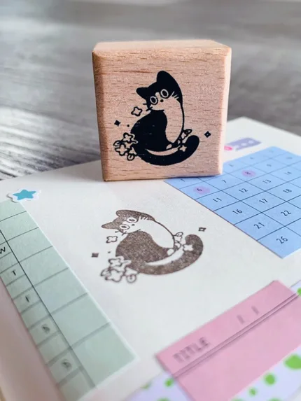 “Garden cat” Wood stamp